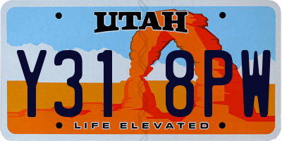 UT license plate Y318PW