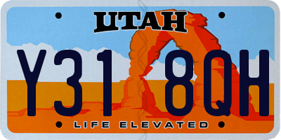 UT license plate Y318QH