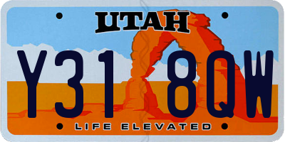 UT license plate Y318QW