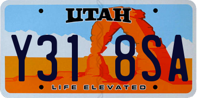 UT license plate Y318SA