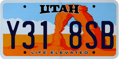 UT license plate Y318SB