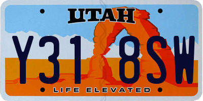 UT license plate Y318SW