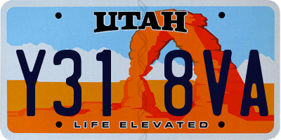 UT license plate Y318VA