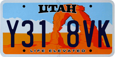 UT license plate Y318VK