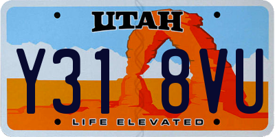 UT license plate Y318VU