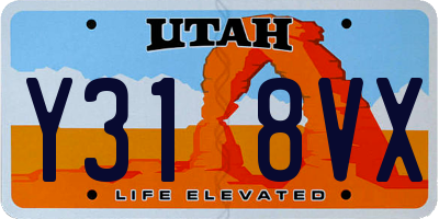 UT license plate Y318VX