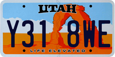 UT license plate Y318WE