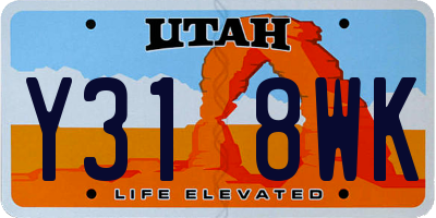 UT license plate Y318WK