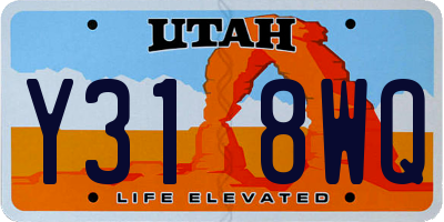 UT license plate Y318WQ