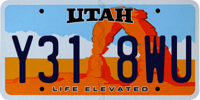 UT license plate Y318WU