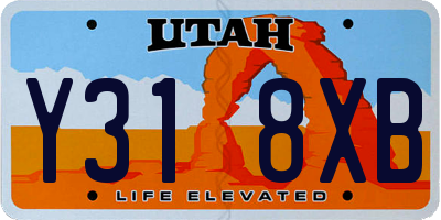 UT license plate Y318XB