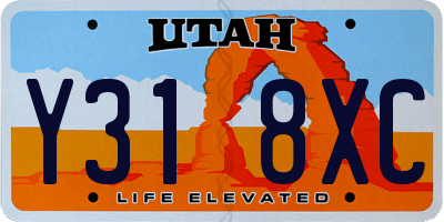 UT license plate Y318XC