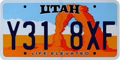 UT license plate Y318XF