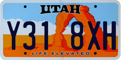 UT license plate Y318XH