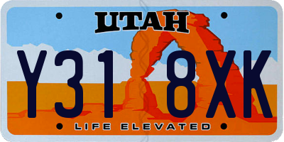 UT license plate Y318XK