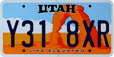 UT license plate Y318XR