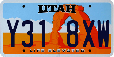 UT license plate Y318XW