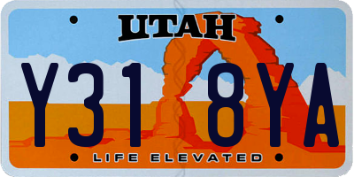 UT license plate Y318YA