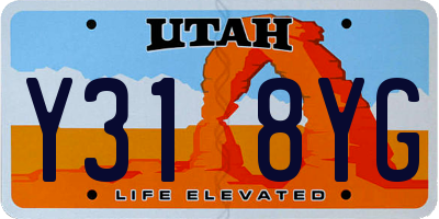 UT license plate Y318YG