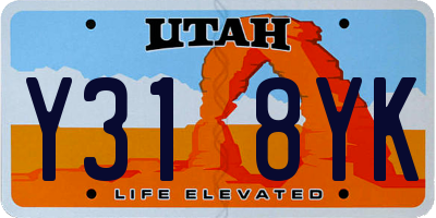 UT license plate Y318YK