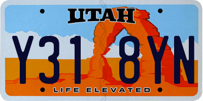 UT license plate Y318YN