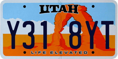 UT license plate Y318YT