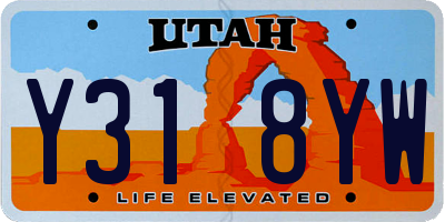 UT license plate Y318YW