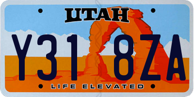 UT license plate Y318ZA