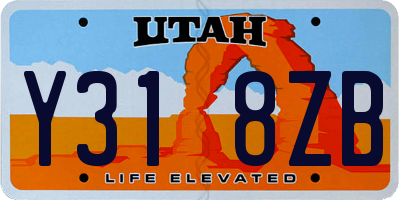 UT license plate Y318ZB