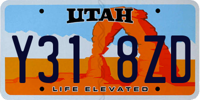 UT license plate Y318ZD
