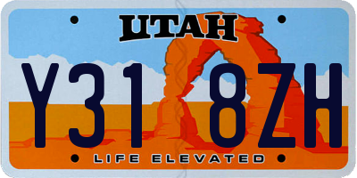 UT license plate Y318ZH