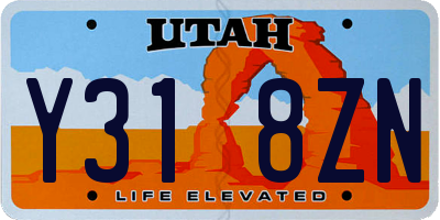 UT license plate Y318ZN