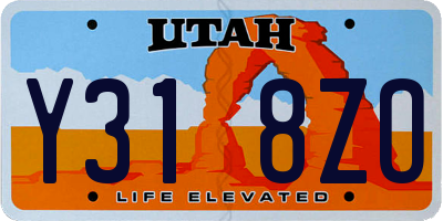 UT license plate Y318ZO