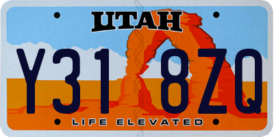 UT license plate Y318ZQ