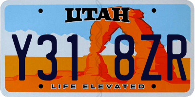 UT license plate Y318ZR