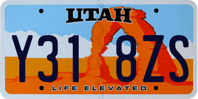 UT license plate Y318ZS