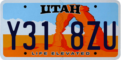 UT license plate Y318ZU