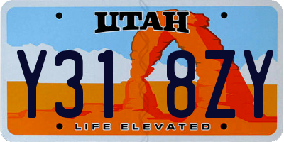 UT license plate Y318ZY