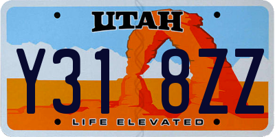 UT license plate Y318ZZ