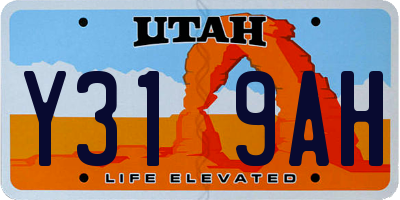 UT license plate Y319AH