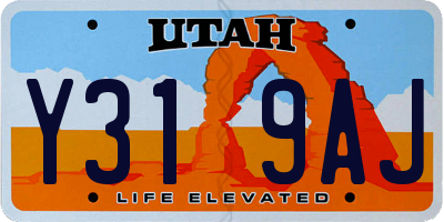 UT license plate Y319AJ