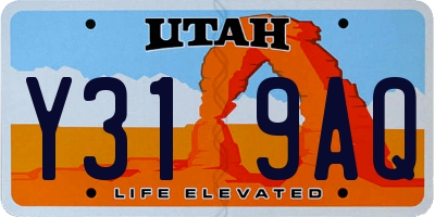 UT license plate Y319AQ