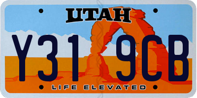 UT license plate Y319CB