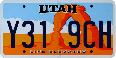 UT license plate Y319CH