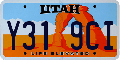 UT license plate Y319CI