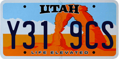 UT license plate Y319CS