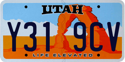 UT license plate Y319CV