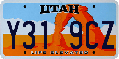 UT license plate Y319CZ