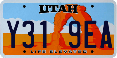 UT license plate Y319EA