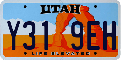 UT license plate Y319EH